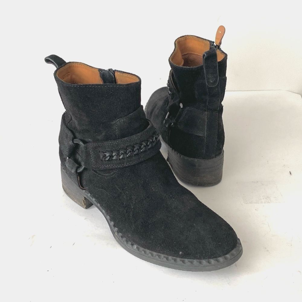 Gentle Souls by Kenneth Cole Women’s Binta Suede Leather Shoes US 7 Biker Boho - Picture 1 of 14